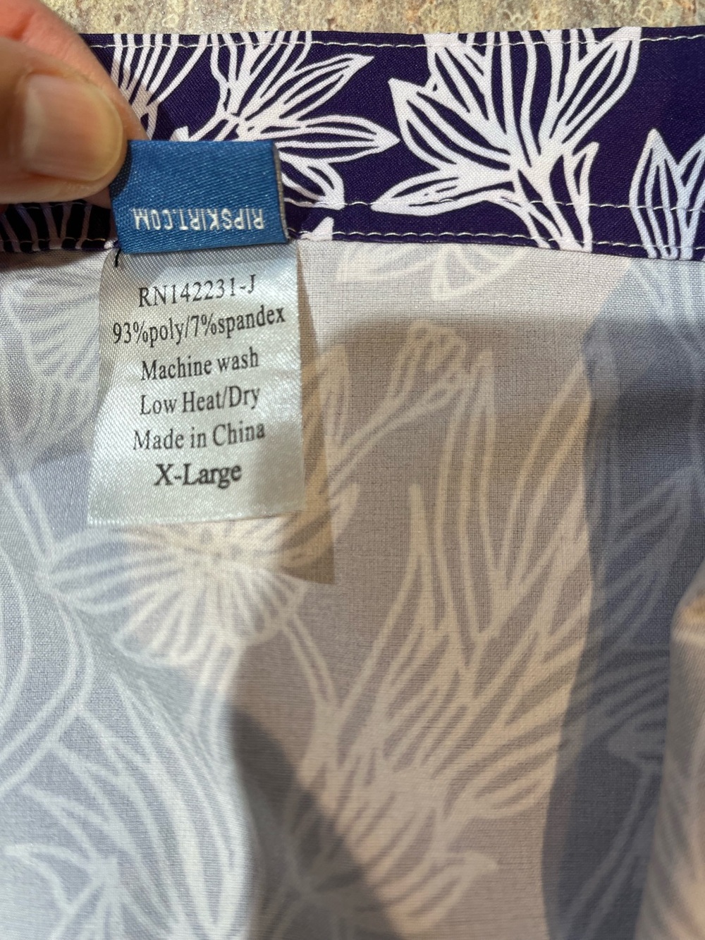 RIP SKIRT XL Floral Purple and White A-Line Skirt NWOT - Picture 5 of 8